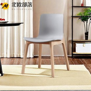 工单椅子简约北欧风木脚舒适靠背餐厅咖啡店图书馆食堂展会洽谈椅