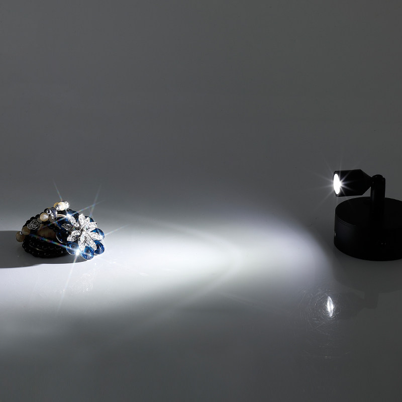 可调光led3W无线充电射灯玻璃柜台灯珠宝展柜灯展示立杆展会射灯