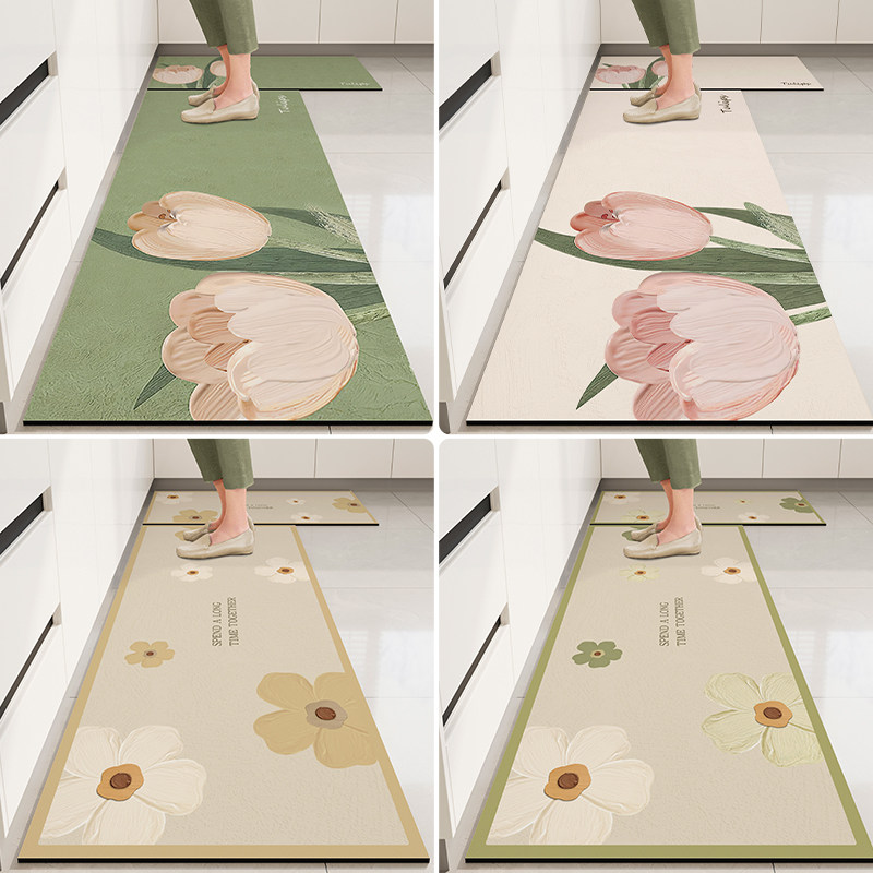 2024新款可擦免洗厨房地垫整铺防水防油防滑专用地毯耐脏定制,居家布艺,厨房地垫,淘宝优惠券,粉丝福利购,淘宝优惠卷