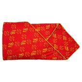 新生儿大红色纯棉百福抱被抱毯宝宝春夏季 双层纱布抱单襁褓巾 薄款