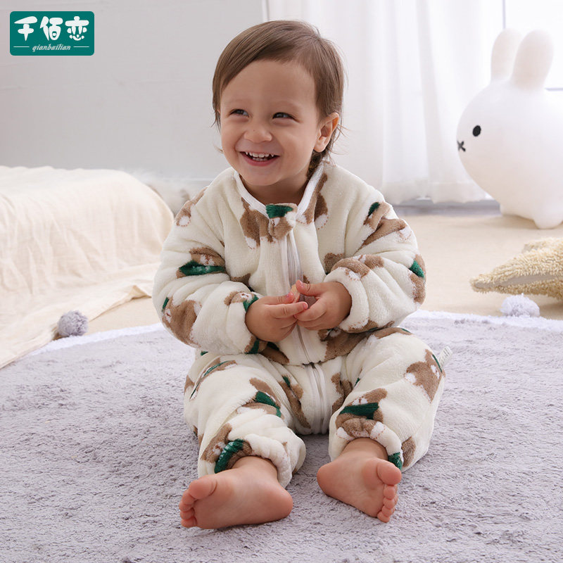 婴儿睡袋儿童秋冬季加厚法兰绒连体家居服睡衣新款宝宝分腿防踢被,婴童用品,睡袋/防踢被,淘宝优惠券,粉丝福利购,淘宝优惠卷