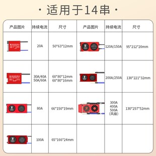 达锂三元14串锂电池保护板48V电动车18650聚合物充放电管理系统