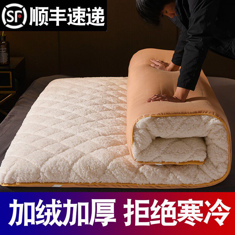 羊羔绒床垫软垫家用褥子加绒垫被床褥冬季加厚海绵垫冬天保暖垫褥