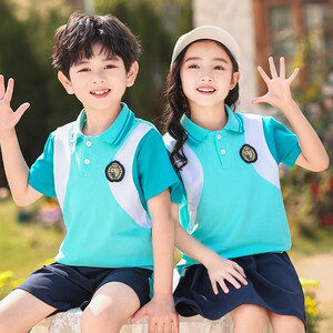 学院风校服小学生班服夏季新款男女童红色班服老师两件套幼儿园服