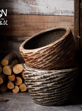 景德镇室外陶瓷大缸鱼缸乌龟睡莲大号客厅陶瓷水缸金鱼缸粗陶花盆