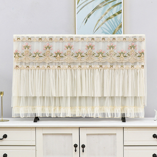 定做大尺寸85英寸100英寸新款电视机防尘罩套中式蕾丝开机不取款