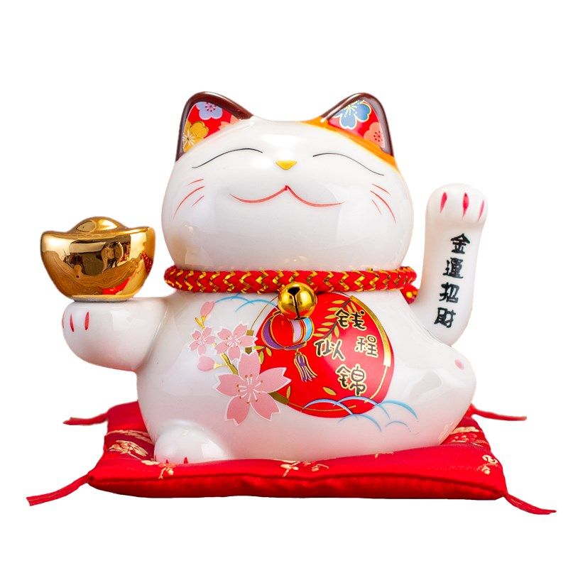 招财猫小摆件摇手办公桌自动招手迷你发财猫开业礼物前台入户装饰