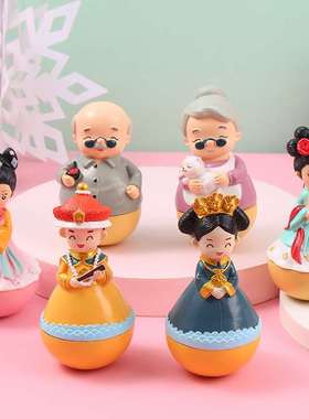大唐有夜城不倒翁小姐姐汉服娃娃文创人偶摆件桌面饰品对诞节礼物