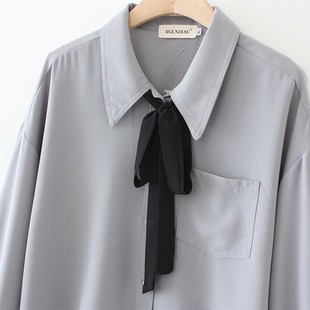 大码女装乱麻衬衫200斤胖mm夏季新款宽松显瘦长袖百搭休闲衬衣潮