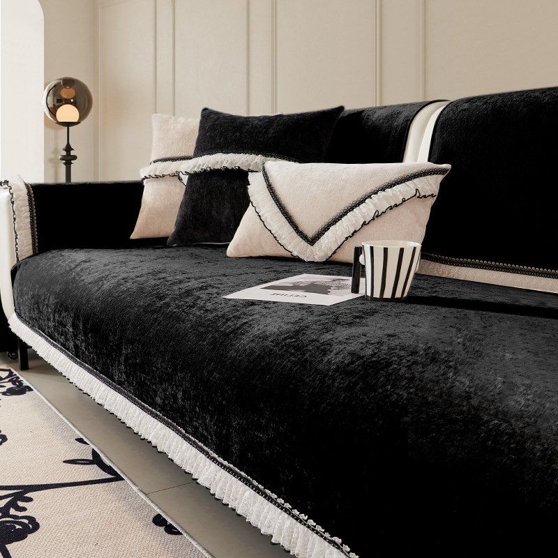 法式奶油风沙发垫子雪尼尔四季通用高级感防滑沙发套罩巾新款2024,居家布艺,沙发垫,淘宝优惠券,粉丝福利购,淘宝优惠卷