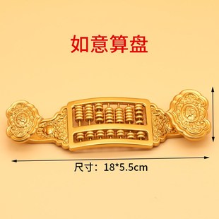 创意中式黄铜算盘摆件笔筒活动珠子珠算文房办公室黄铜装饰品礼物