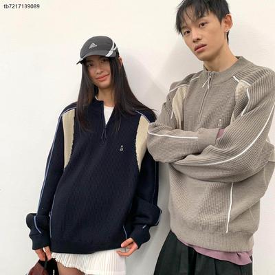 arch撞色拼接保暖针织衫