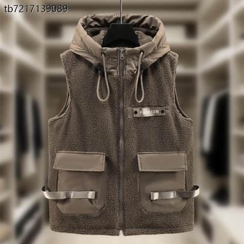 秋冬季新款羊羔绒马甲男