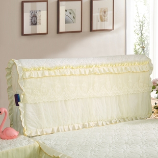 新品结婚庆大红色蕾丝床头套子全包床头罩布艺防尘罩1.8m2米2.2米