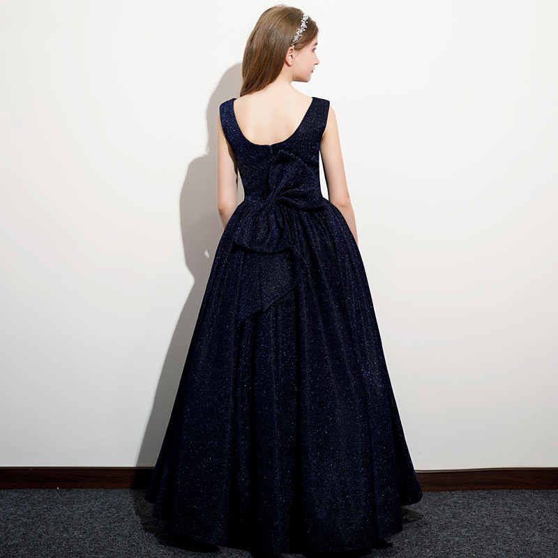 儿童生日宴会闪亮片公主裙女大童小提琴主持人走秀钢琴演出晚礼服