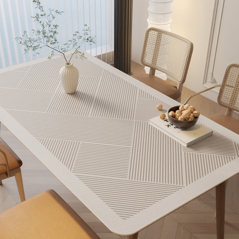 侘寂风皮革餐桌垫高级感防水防油免洗防烫茶几桌布台布长方形桌面,居家布艺,桌布,淘宝优惠券,粉丝福利购,淘宝优惠卷