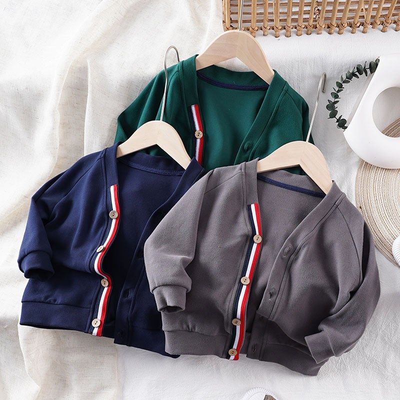 秋春款男女童中性纯棉长袖系扣开衫 儿童宝宝学院风休闲上衣外套,童装/婴儿装/亲子装,普通外套,淘宝优惠券,粉丝福利购,淘宝优惠卷