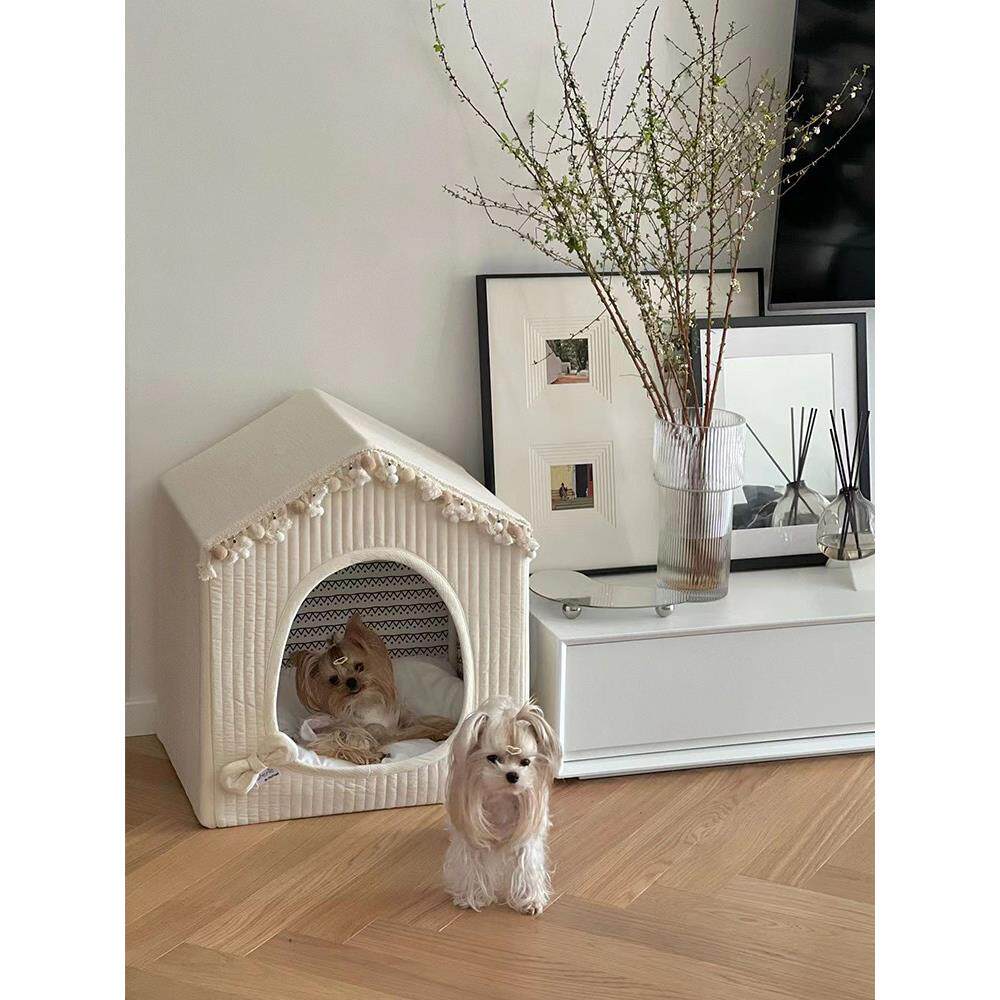 宠物小尺寸的狗宠物帐篷巢马尔济斯流行冬天温暖封闭的狗屋房子可