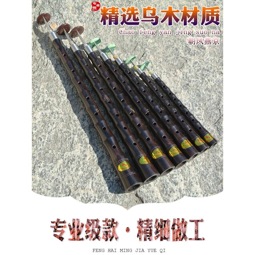 唢呐乐器专业杆子演奏级镜面堂红白喜事黑檀乌木降B/DC调大中小杆