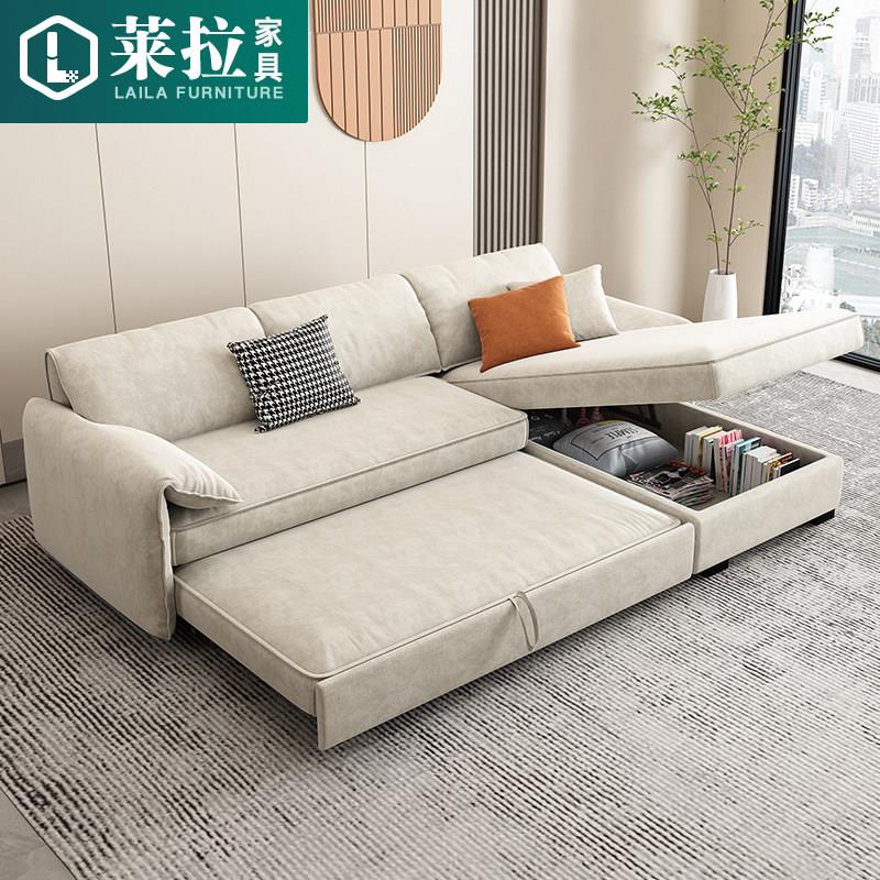 科技布沙发床折叠两用多功能客厅小户型储物可睡可坐大象耳朵直排