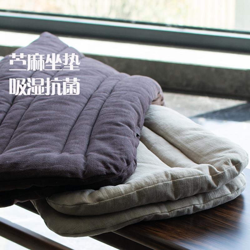 简约棉麻粗布长条凳坐垫亚麻餐椅垫餐厅卡座垫中式沙发垫布艺定制