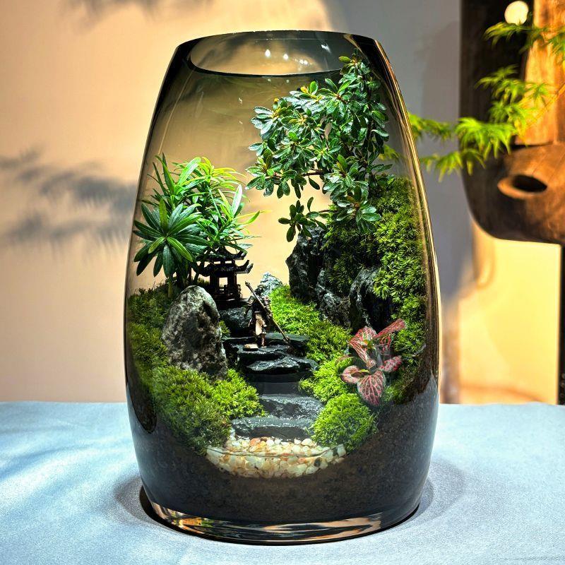 黑神话悟空苔藓微景观创意桌面生态瓶摆件造景办公室流水养鱼缸