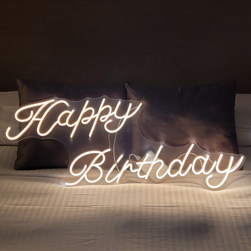 生日快乐led灯happybirthday发光字母灯牌派对布置装饰霓虹灯定制