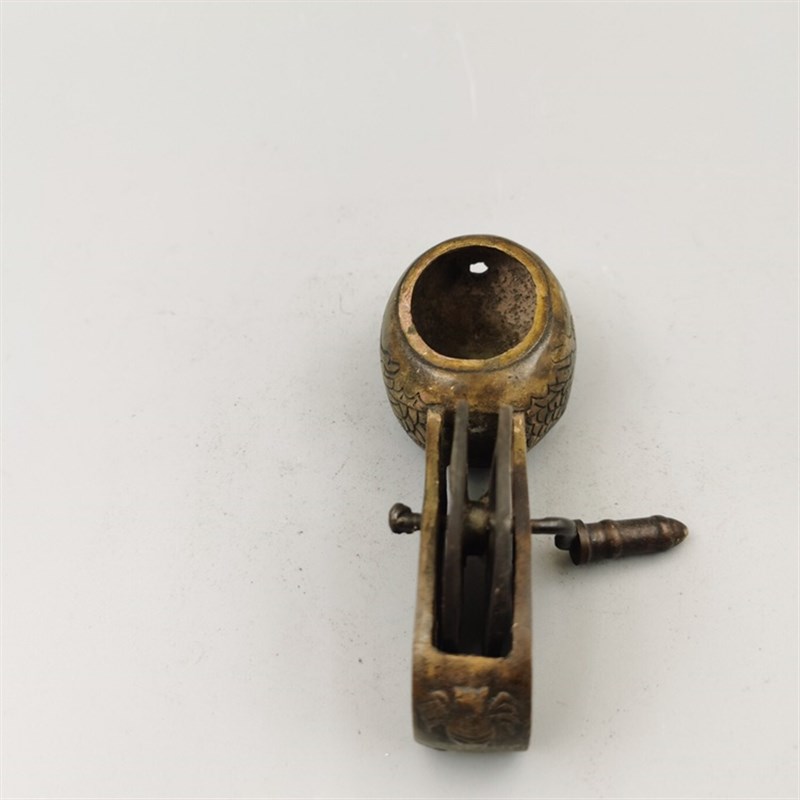 纯铜墨斗 仿古古玩收藏铜器木工龙纹划线器具 装饰工艺品礼品摆件