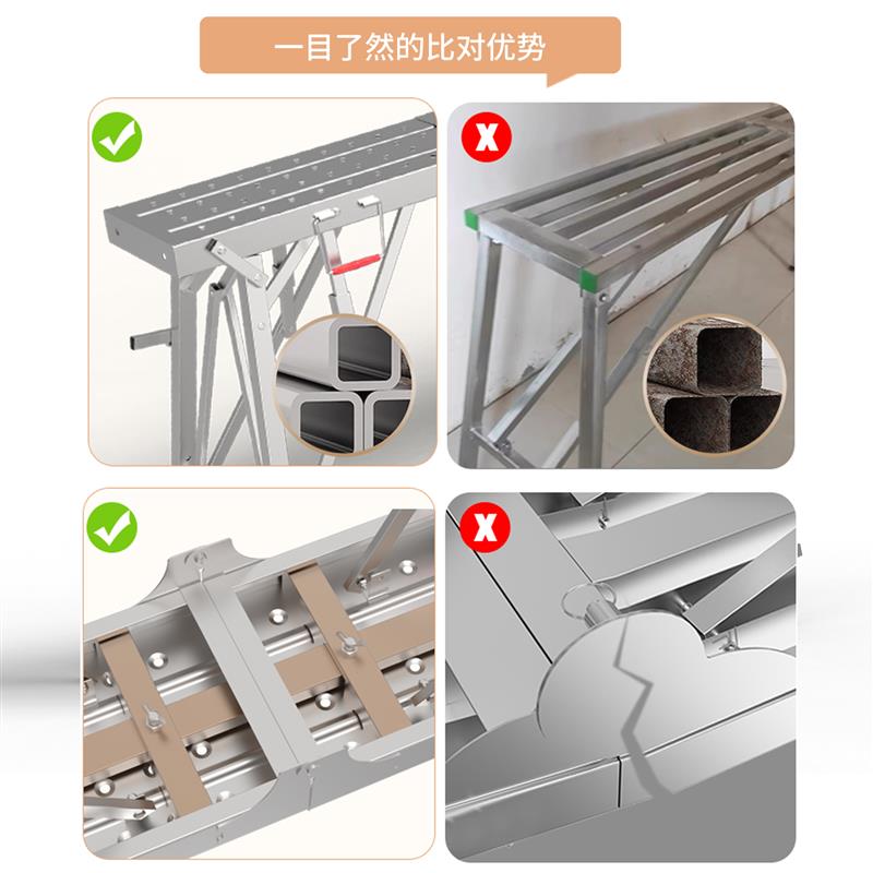 马凳折叠升降加厚室内装修施工刮腻子大象形可移动网面梯子脚手架