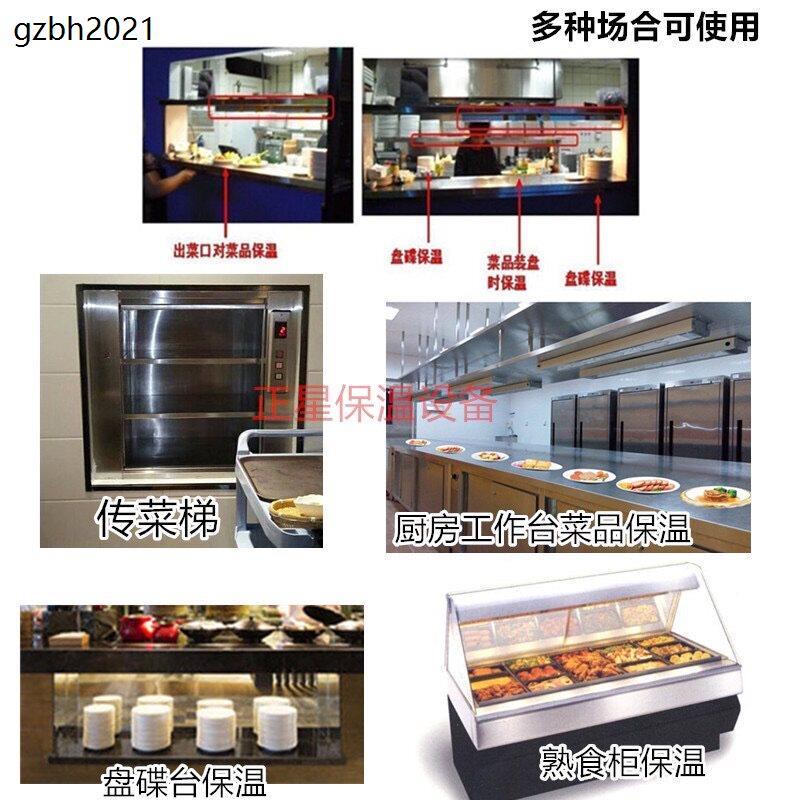 自助餐饮柜台暖盘灯 挂式食物保温设备 商用可调温暖食灯 不锈钢