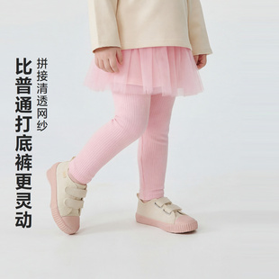 棉柔亲肤拼接蕾丝裙摆甜美打底裤 迷你巴拉巴拉女童宝宝裤 子春新品