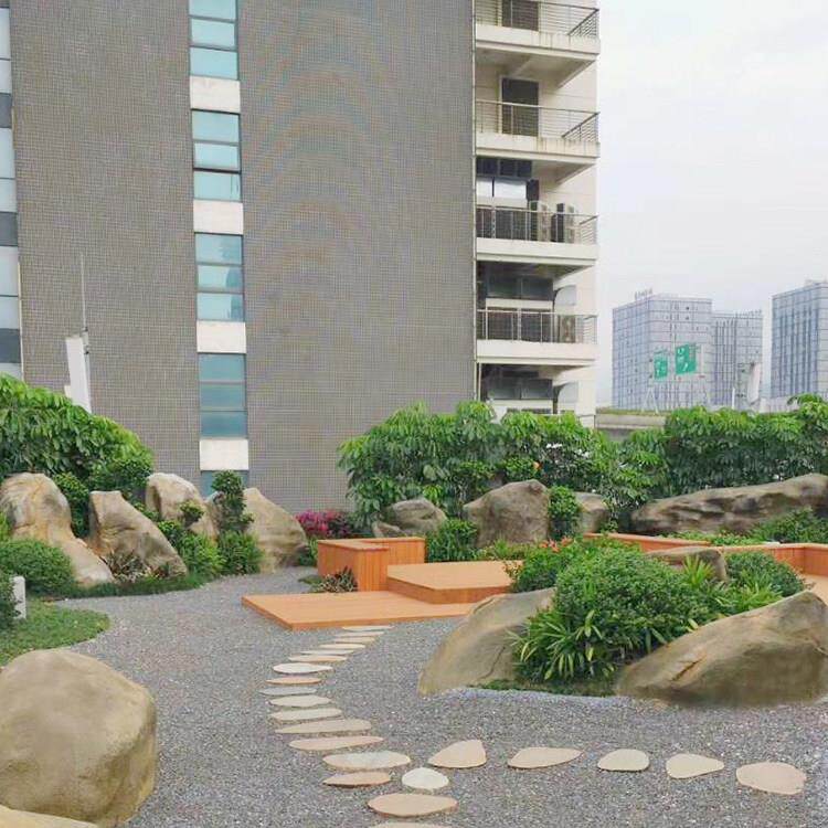 户外花园新中式鹅卵石板天然草坪汀步石青石石头庭院垫脚石