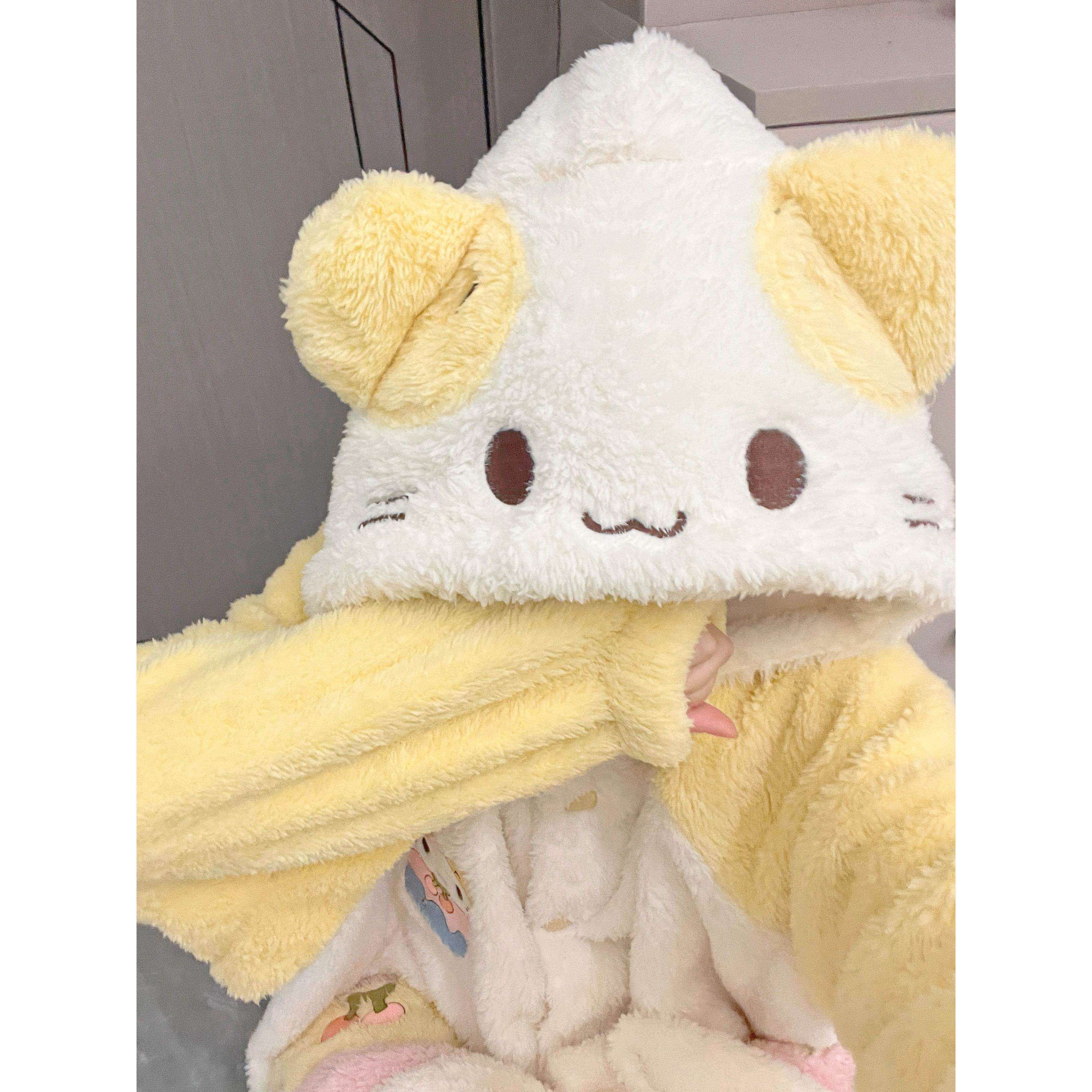 棉花糖猫猫冬季新款少女加绒加厚睡衣女珊瑚绒软妹外穿睡袍家居服