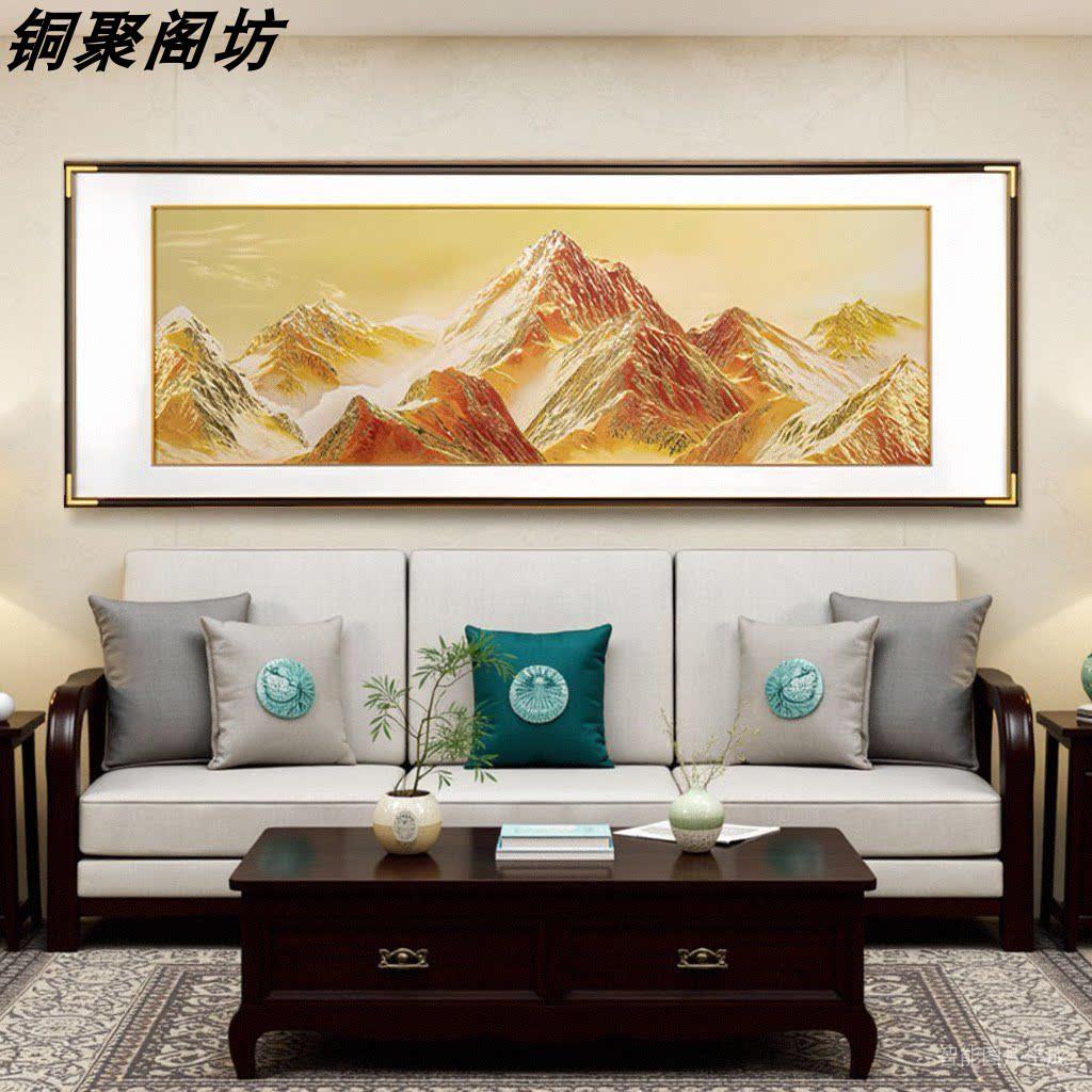 铜雕画立体浮雕纯铜手工雕刻画玄横版客厅挂画匠心手工錾刻装饰画