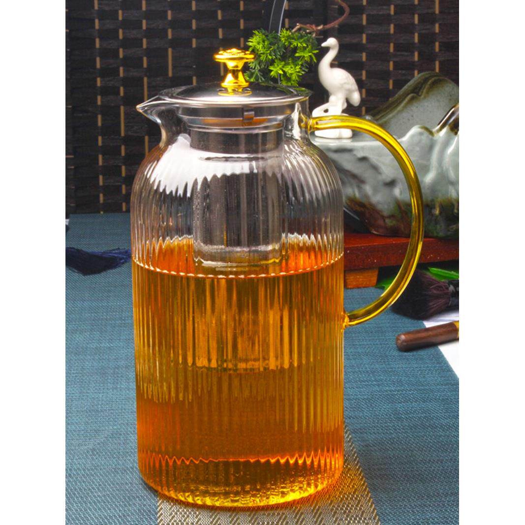 超大玻璃茶壶大容量泡茶壶耐高温家用饭厅专用茶水分离热水网红壶