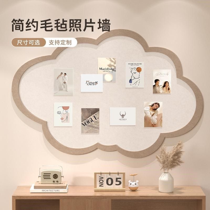 毛毡墙贴照片墙展示板儿童房背景墙软木板留言板文化墙餐厅相片墙