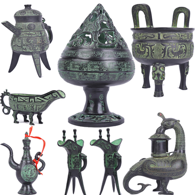 传统中式周制汉唐婚礼仿古青铜器道具酒樽酒壶博山炉同牢合卺摆件