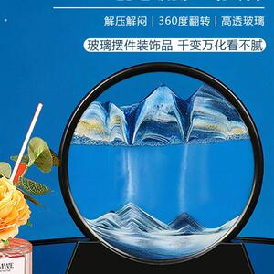 入门玄关摆件创意沙漏家居客厅流沙画电视柜办公室艺术酒柜玻璃装