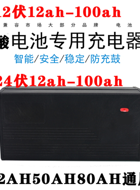 24伏电池动车铅酸蓄电瓶车充电器12V12AH20A56安玩具车轮椅碰碰车