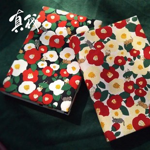 真我 慕花猫。可爱手工布书衣 猫手帐本a5a6布艺本 hobo余白定制