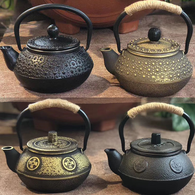 酒店售楼处博古架茶具软装饰品中式创意小茶壶铁壶茶室摆件套装