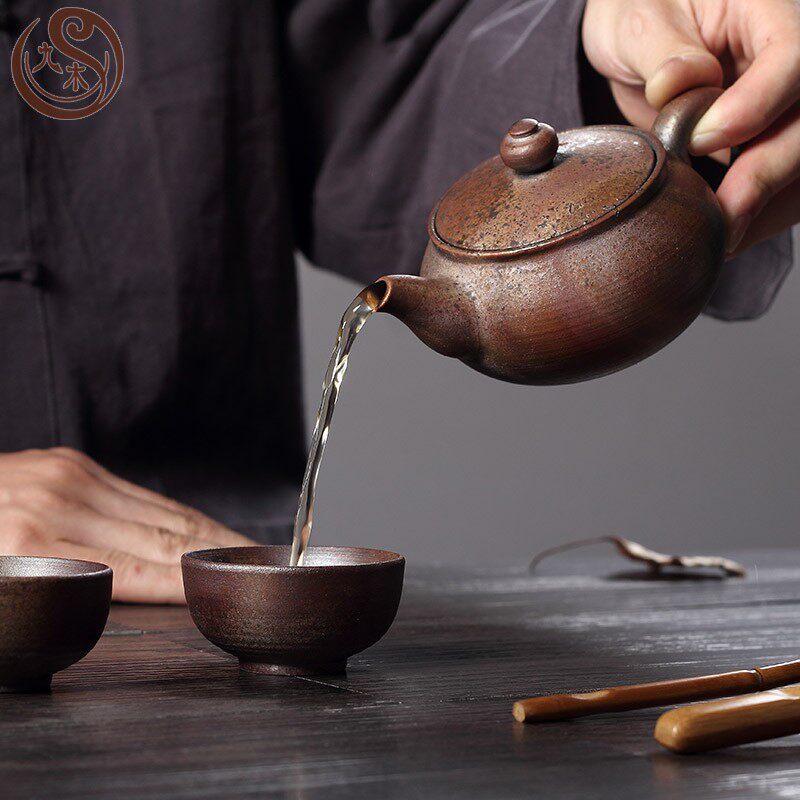 九木茶器 柴烧壶 粗陶西施壶 无釉柴烧石瓢壶 仿古壶功夫茶具茶壶