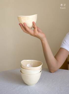 延吉生活景德镇原生态香菇系列设计高端陶瓷饭碗个性化家居纯色碗