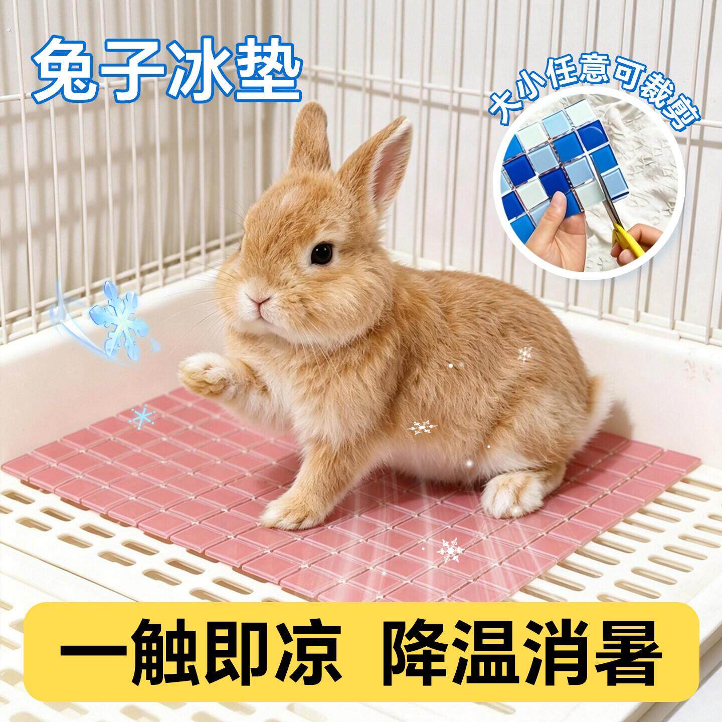 兔子冰垫兔兔凉垫夏天降温神器荷兰猪仓鼠凉席专用冰凉垫睡觉用品