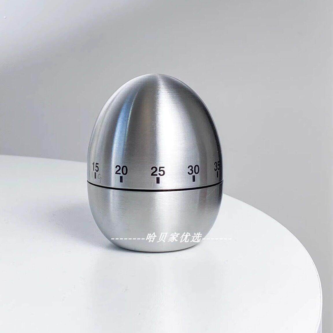 【无需电池】不锈钢鸡蛋定时器厨房烘焙计时器手动旋转倒计时器