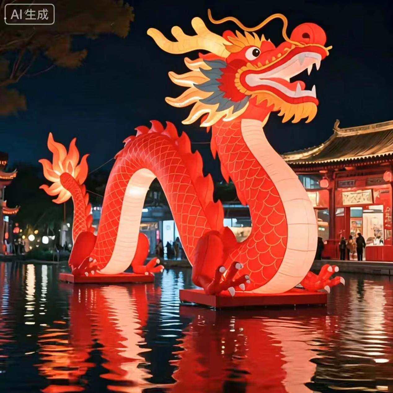 端午节大号龙舟气模商场美陈气模景区湖面装扮商业演出室外装饰品