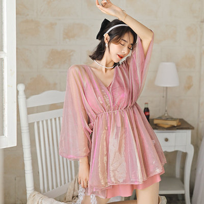 泳衣女大码分体裙式三件套胖mm200斤遮肚肉显瘦韩国温泉保守学生