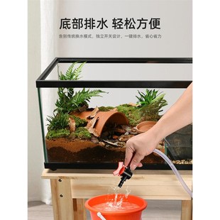 半水龟饲养箱乌缸带盖黄缘龟专用缸龟生态造景养殖安缘水陆两栖缸