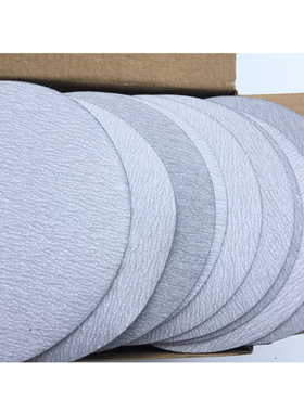 5寸125mm植绒砂纸片白色拉绒片圆盘砂纸背绒片打磨抛光片干磨白砂