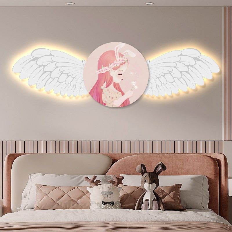 守护天使儿童房装饰画创意卡通女孩公主房男童卧室床头挂画高级感,家居饰品,现代装饰画,淘宝优惠券,粉丝福利购,淘宝优惠卷
